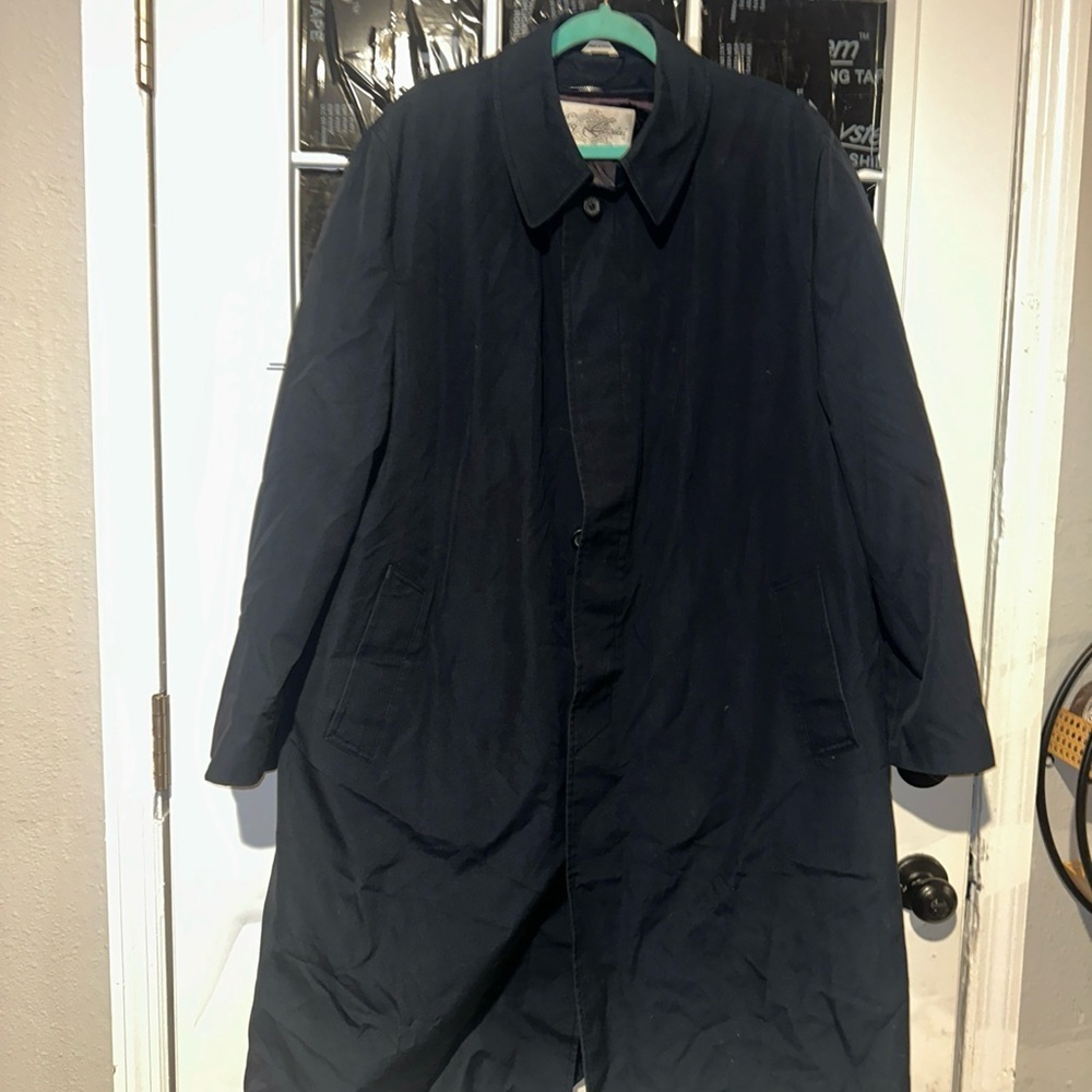 Vintage Oleg Cassini Dark Blue Trench Coat